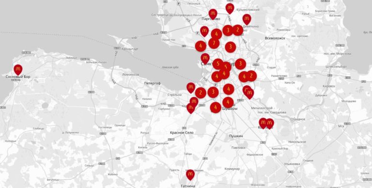 Карта макдональдс в россии